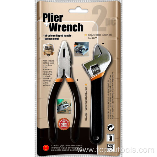 2PCS Hand Tool Kit, Pliers & Wrench